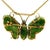 Metal Vintage Carved Jade Butterfly Brooches in 14k Gold With Ruby Accents – Pair For Sale - Image 7 of 14