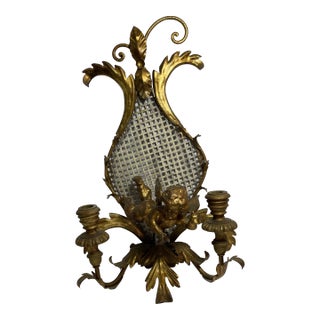 Late 19th Century French Gilded Sconce Candle Holder For Sale