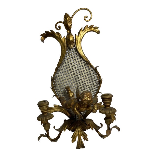 Late 19th Century French Gilded Sconce Candle Holder For Sale