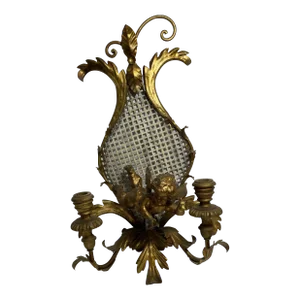 Late 19th Century French Gilded Sconce Candle Holder