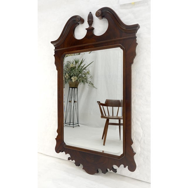 Fine Flame Mahogany Chippendale Style Wall Mirror by Drexel MINT For Sale - Image 9 of 11