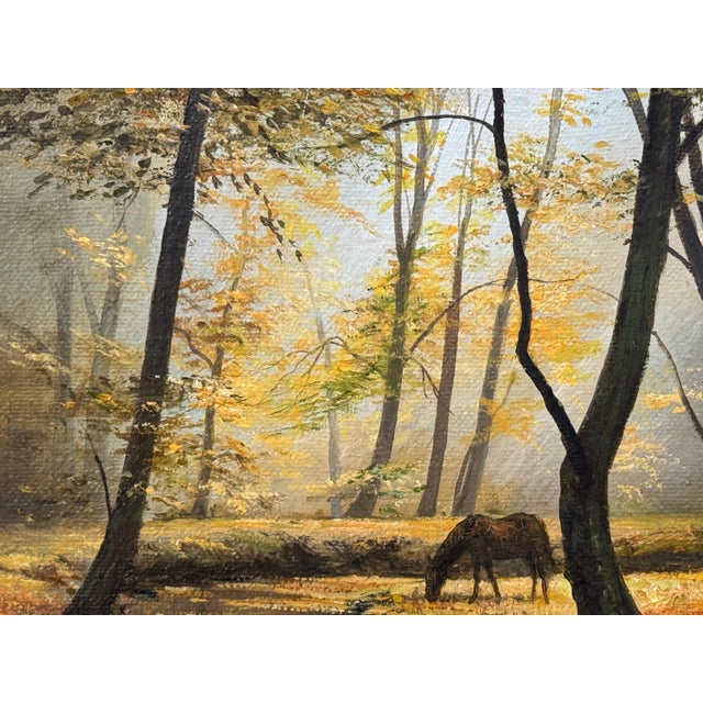 Late 20th Century Horse next to River in the Woods of the English Countryside by British Artist 1970 (Circa) For Sale - Image 5 of 18