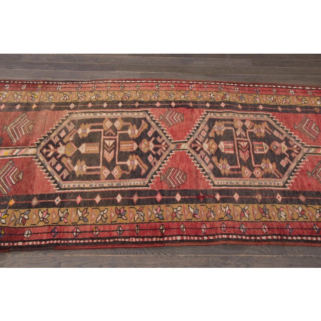Red Vintage Persian Hamadan Wool Rug For Sale - Image 4 of 7