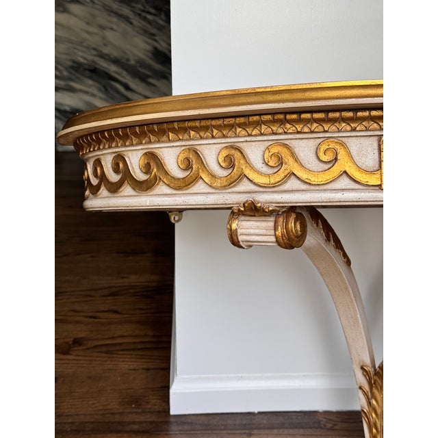 Gold Hollywood Regency Dorothy Draper Style Large Scale Wall Mounted Shelf For Sale - Image 8 of 18
