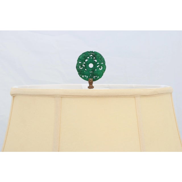 Green Monochrome Crackle Glazed Ginger Jar Mounted as a Table Lamp For Sale - Image 9 of 11