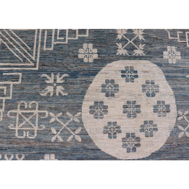 Textile Modern Khotan Rug With Circular Medallions by Keivan Woven Arts 10'6 X 16'3 For Sale - Image 7 of 11