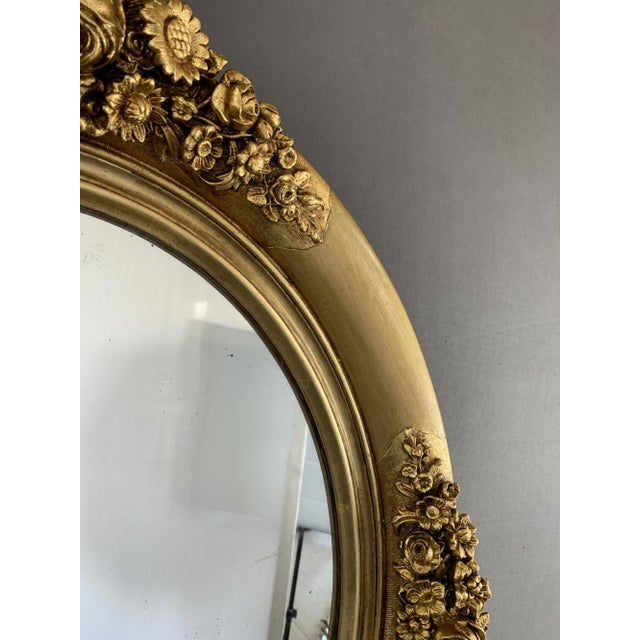 19th Century Gilded Mirror with Floral Motifs, 1890s For Sale - Image 3 of 8