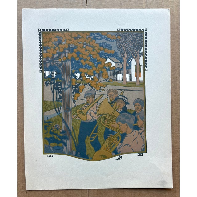 Up for sale is this original Gustave Baumann color woodcut print, a plate from James Whitcomb Riley's book of poetry, "All...