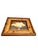Charming vintage Texas folk art landscape depicting a tranquil wooded scene with a cascading stream, distant meadow, and...