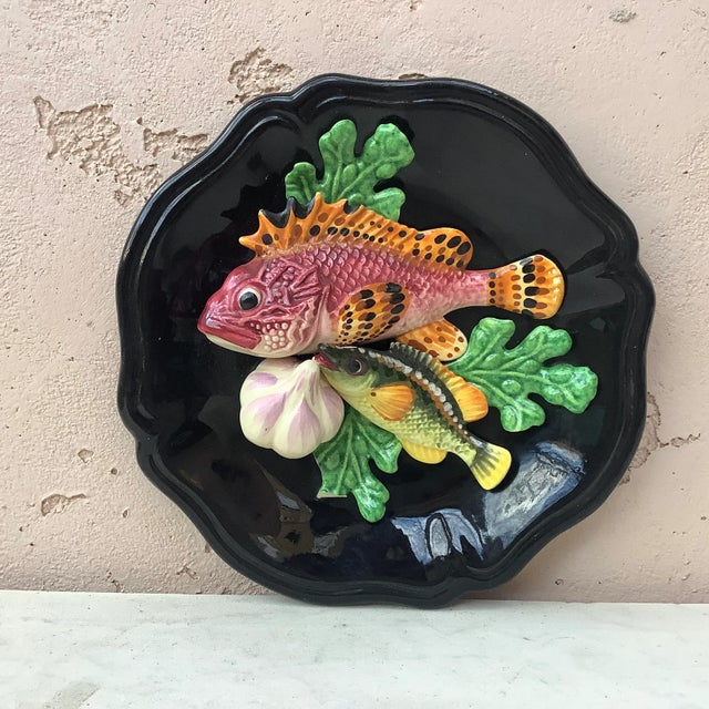 Majolica Fish Wall Platter Vallauris Circa 1950 For Sale - Image 9 of 9