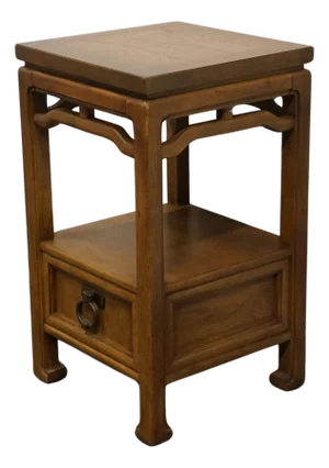 Thomasville Furniture San Sei Collection Solid Pecan Asian Inspired 16" Square Accent End Table 87-6531-255
