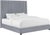 Wood Arabelle Grey Velvet Queen Bed For Sale - Image 7 of 7