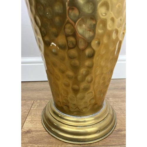 Vintage Umbrella Stand in Hammered Brass For Sale - Image 4 of 16