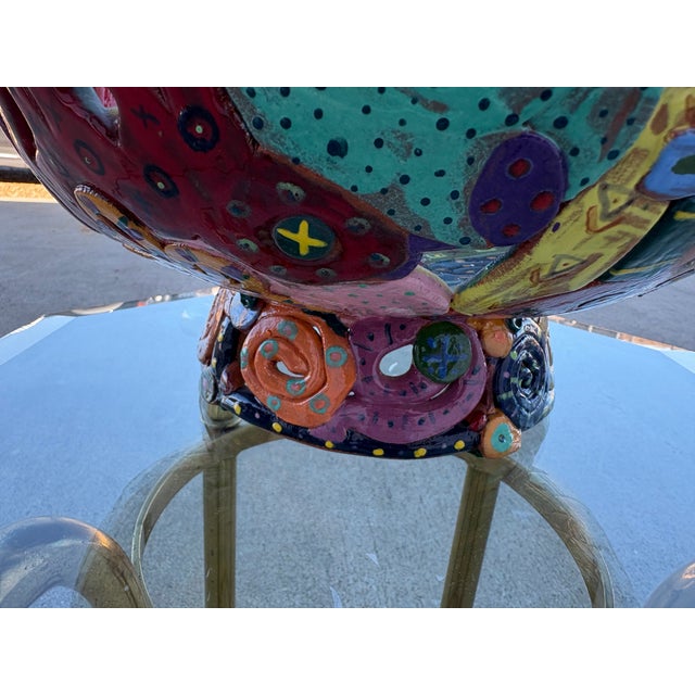 Post Modern Glazed Ceramic Bowl For Sale - Image 15 of 18