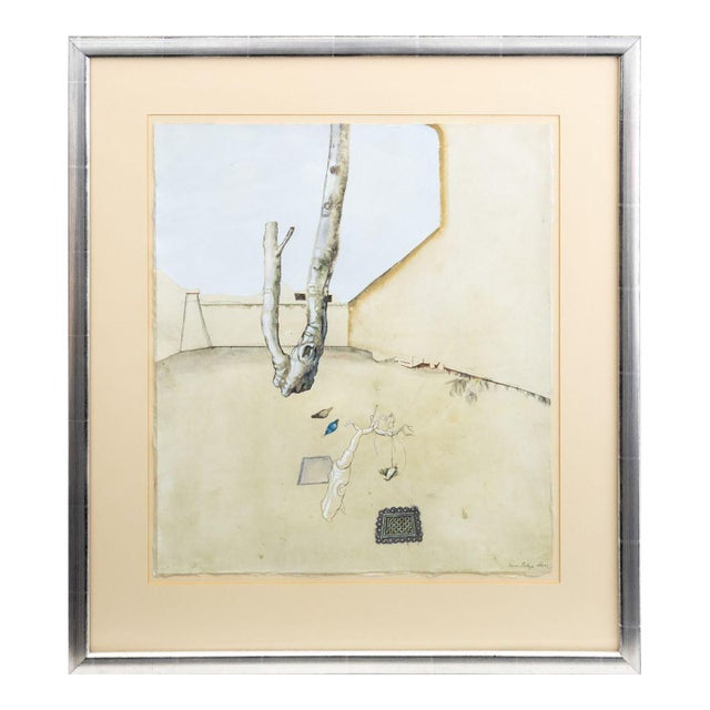 Denis Polge Surrealist Composition Watercolor For Sale