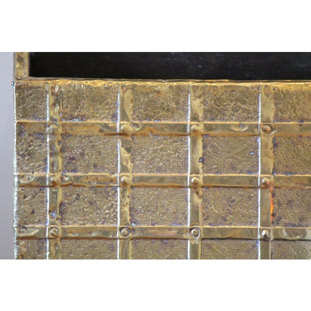 Vintage Brass and Wood Magazine Rack For Sale - Image 6 of 10