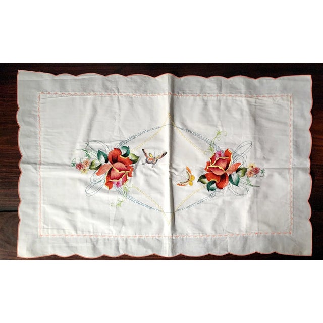 Chinese HandSewn Butterfly Accent Fine Linen Pillow Covers - Pair. For Sale - Image 10 of 10