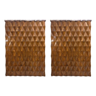 Brutalist Wood and Rosso Levanto Marble Cabinet For Sale