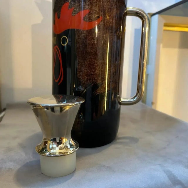 Metal 1950s Mid-Century Modern Brass and Brown Goatskin Thermos Carafe by Aldo Tura For Sale - Image 7 of 13