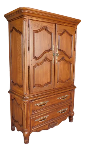 Thomasville Oak French Country Louis XV Style Wardrobe Chest