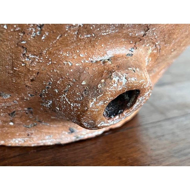 18th Century Handmade Terracotta Olive Jar, Vase With Two Handles, Spain For Sale - Image 10 of 10