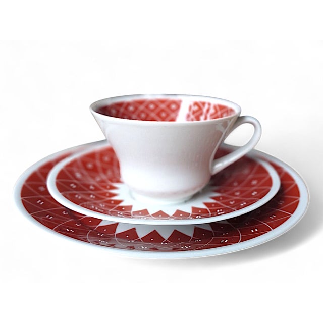 Ceramic Collectors Cup and Saucer from Weimar Porcelain Kahla, 1970s, Set of 3 For Sale - Image 7 of 7