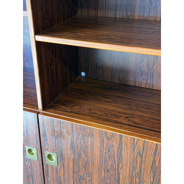 Rosewood Bookcase Storage Cabinet With Lower Doors Danish Mid-Century Modern 1960s For Sale - Image 4 of 11