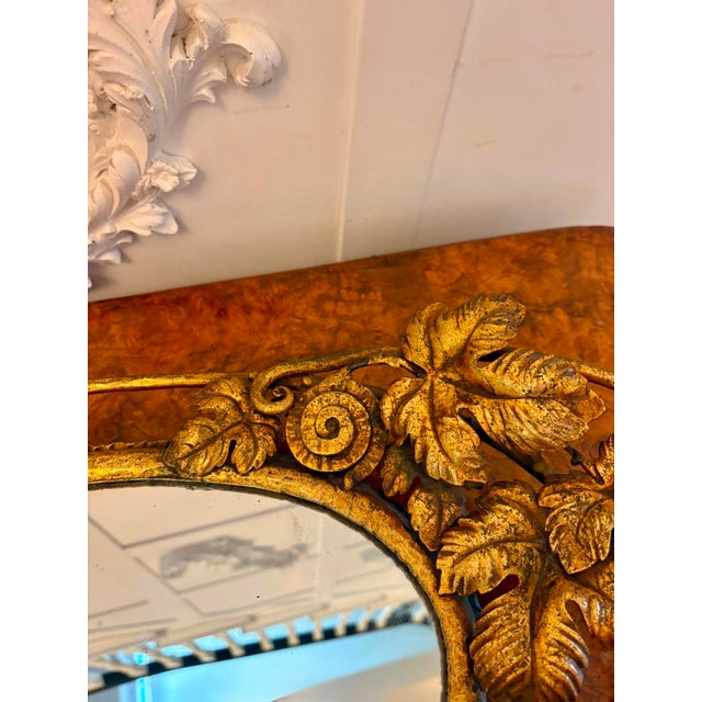 Antique Edwardian Gilt Metal Mirrored Grape Vine Drinks Serving Tray, 1900 For Sale - Image 10 of 12