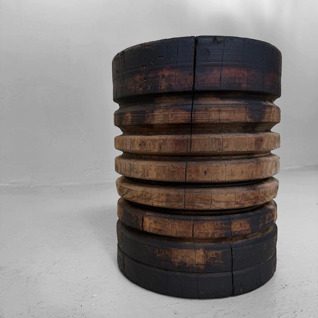 Japanese Industrial Wooden Pulley, 1930s-1950s For Sale - Image 11 of 12