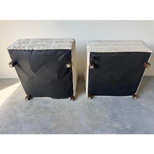 1970’s Mid-Century Modern Dunbar-Style Upholstered Lounge Chairs – A Pair/ Sold For Sale - Image 10 of 12