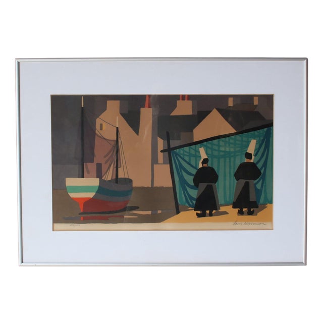 Lars Norrman, Composition, Lithograph, 1950s, Framed For Sale