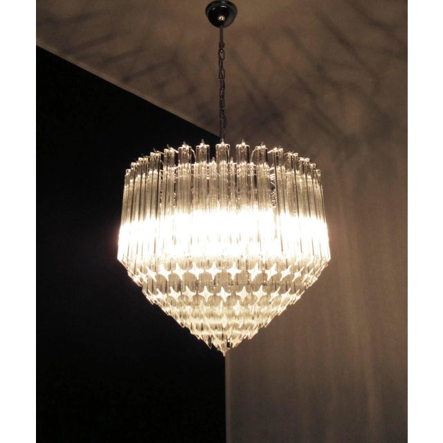 Contemporary Quadriedri Murano Glass Chandelier, 163 Crystal Prisms Quadriedri Scadute For Sale - Image 4 of 12