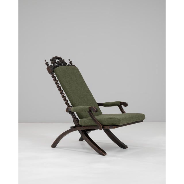 1900s French Wooden Folding Armchair with Upholstered Cushions For Sale In Greensboro - Image 6 of 18