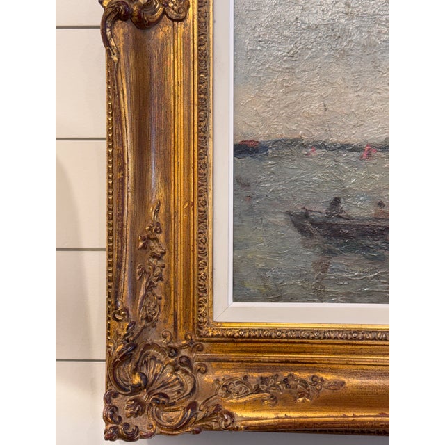 Early 20th Century Oil - Sailing Into the Harbour For Sale - Image 9 of 10