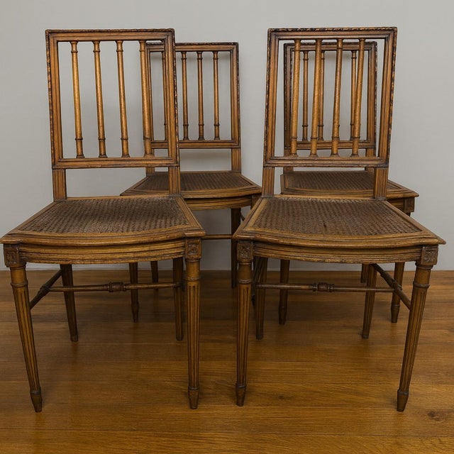 Louis XVI Chairs in Carved Wood, Set of 4 For Sale - Image 9 of 9