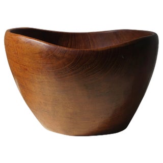 Sculptural Teak Bowl, Denmark, 1960s For Sale