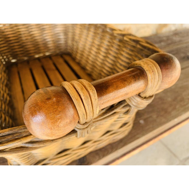 20th Century French Wicker and Chestnut Basket, 1920s For Sale - Image 9 of 18