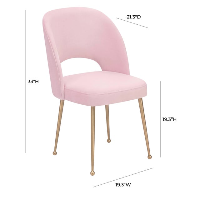 2020s Swell Blush Velvet Chair For Sale - Image 5 of 7