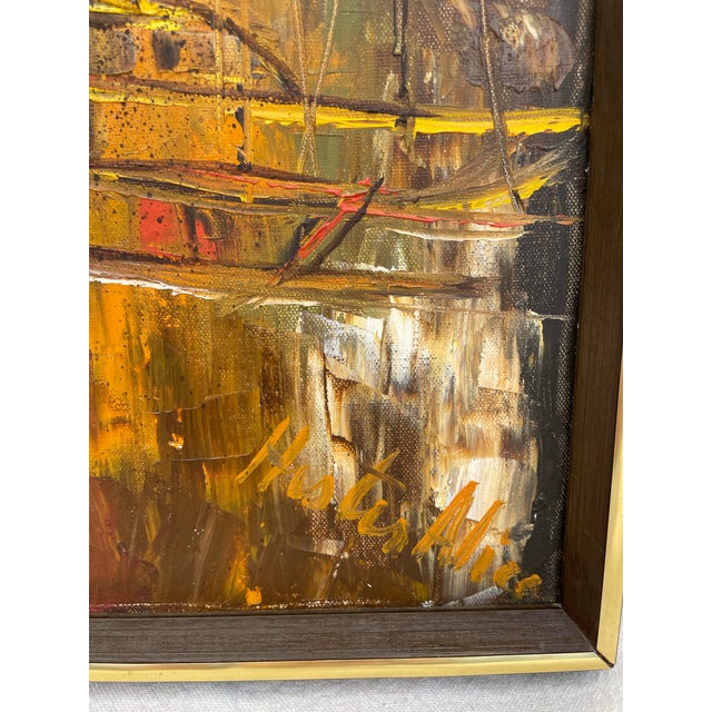 Mid-Century Modern Original Signed Sailboat Sailing Expressionist Painting For Sale In Los Angeles - Image 6 of 10