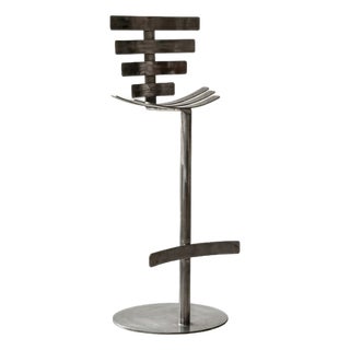 Vertebrae High Bar Stool in Mild Steel by Metalmorphosis Studio For Sale