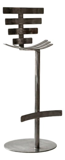 Vertebrae High Bar Stool in Mild Steel by Metalmorphosis Studio
