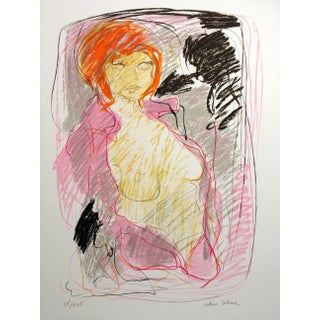 1970s "Laurence 2" French Nude Portrait Signed Limited Edition Lithograph by Robert Delval For Sale