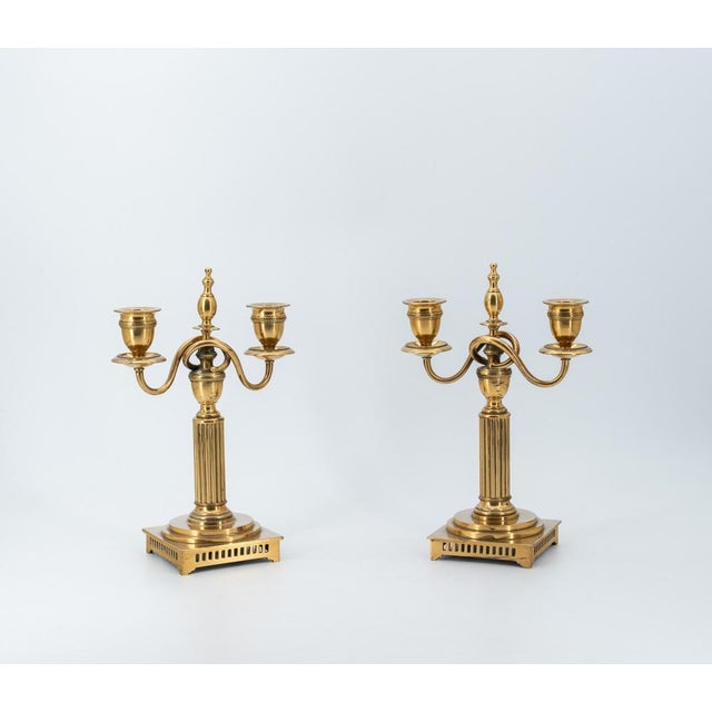 Antique Swedish Brass No. 23 Candlesticks from Skultuna Bruk, 1890s, Set of 2 For Sale - Image 6 of 14