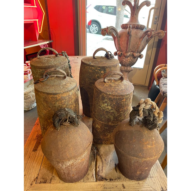 Set of 6 Antique Copper Yak Bells For Sale - Image 11 of 12