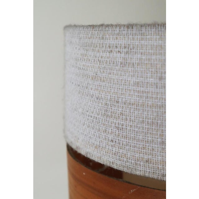 Mid-Century Modern Teak, Chipboard and Wool Pendant Lamp, 1960s For Sale - Image 4 of 10