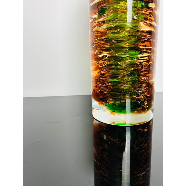 Glass Model 6823 Uranium Art Glass Whirlpool Vase by František Vízner for Škrdlovice, Czechoslovakia, 1960s For Sale - Image 7 of 10