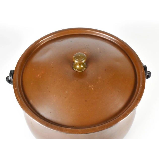 Early 20th Century Vintage Early 20th Century Large Copper Hearth Pot With Wrought Iron Handle, Made in Germany For Sale - Image 5 of 13