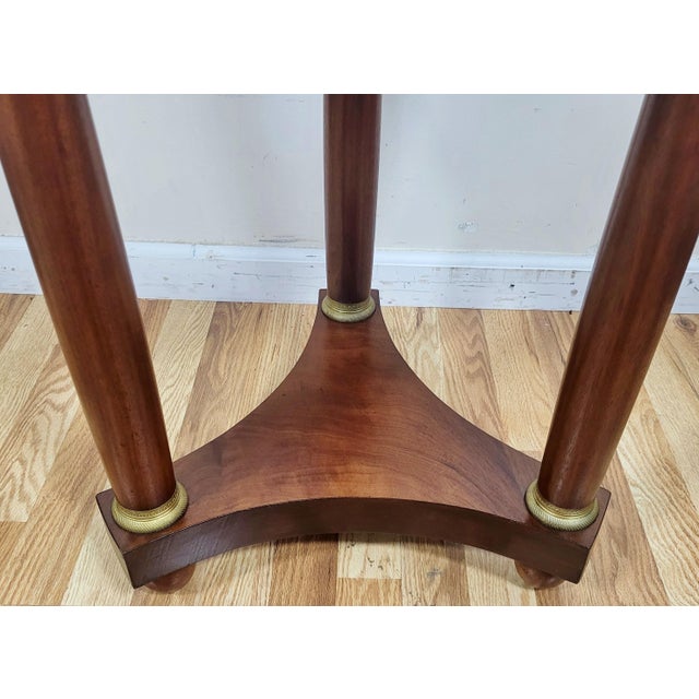Brown Antique French Round Directoire Bronze & Marble Top Empire Gueridon Side Table For Sale - Image 8 of 13