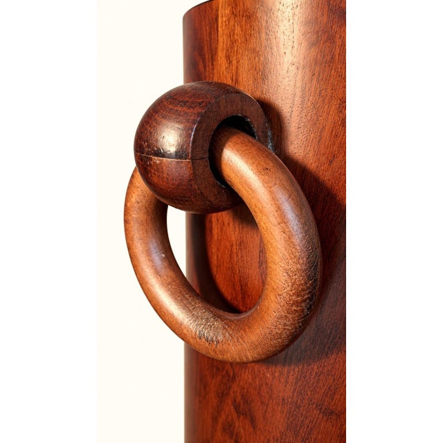 Mid-Century Brutalist Walnut Umbrella Stand, 1960s For Sale - Image 4 of 8