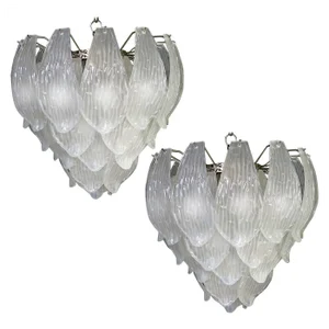 Italian Petal Chandeliers, Murano, Set of 2